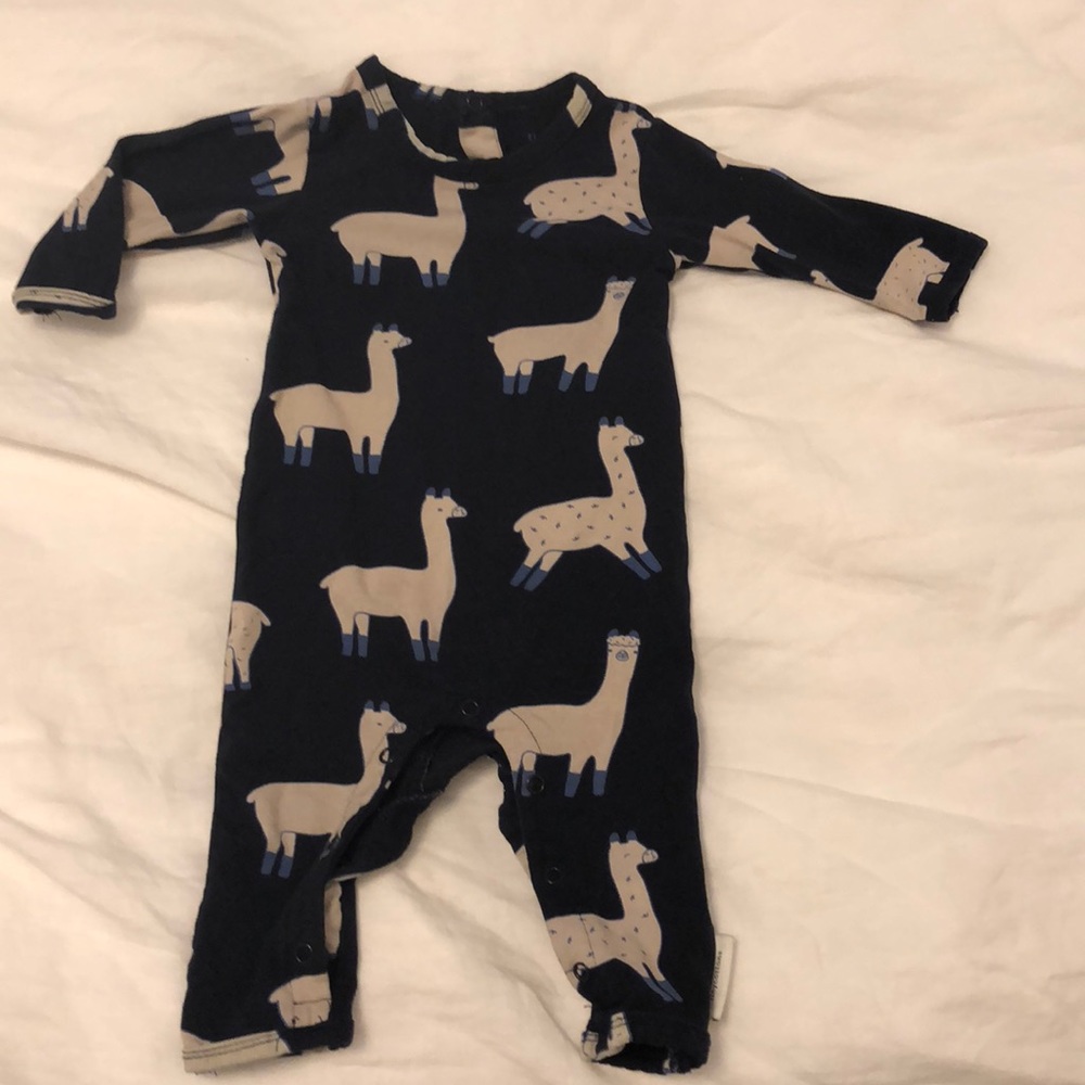 Tiny Cottons Llama Blue Onesie Romper